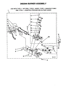 Burner Assembly parts for Kenmore Dryer 110.76852695 (11076852695, 110 76852695) from AppliancePartsPros.com
