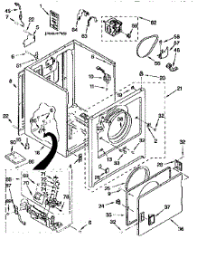 Cabinet parts for Kenmore Dryer 110.76854693 (11076854693, 110 76854693) from AppliancePartsPros.com