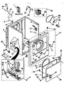 Cabinet parts for Kenmore Dryer 110.76854694 (11076854694, 110 76854694) from AppliancePartsPros.com