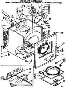Cabinet Assembly parts for Kenmore Dryer 110.76860200 (11076860200, 110 76860200) from AppliancePartsPros.com