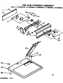 Top And Console Assembly parts for Kenmore Dryer 110.76860800 (11076860800, 110 76860800) from AppliancePartsPros.com