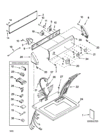 Top And Console Parts parts for Kenmore Dryer 110.76864501 (11076864501, 110 76864501) from AppliancePartsPros.com