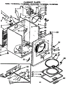 Cabinet Parts parts for Kenmore Dryer 110.76870200 (11076870200, 110 76870200) from AppliancePartsPros.com
