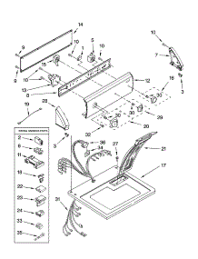 Top And Console Parts parts for Kenmore Dryer 110.76872501 (11076872501, 110 76872501) from AppliancePartsPros.com