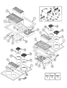 Top Assembly parts for Kenmore Electric Cooktop 223.02(1988) (22302(1988), 223 02(1988)) from AppliancePartsPros.com