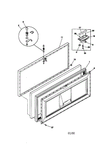 Door parts for Kenmore Freezer 253.10911990 (25310911990, 253 10911990) from AppliancePartsPros.com
