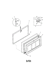 Door parts for Kenmore Freezer 253.10911992 (25310911992, 253 10911992) from AppliancePartsPros.com