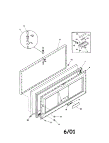 Door parts for Kenmore Freezer 253.11351100 (25311351100, 253 11351100) from AppliancePartsPros.com