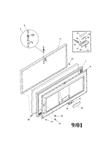 Door parts for Kenmore Freezer 253.11351101 (25311351101, 253 11351101) from AppliancePartsPros.com