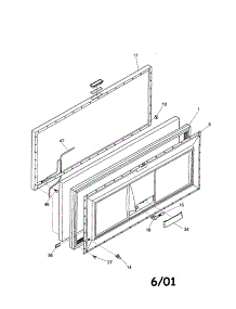 Door parts for Kenmore Freezer 253.11521100 (25311521100, 253 11521100) from AppliancePartsPros.com