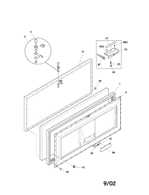 Door parts for Kenmore Freezer 253.12021101 (25312021101, 253 12021101) from AppliancePartsPros.com