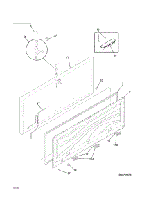 Door parts for Kenmore Freestanding Freezer 253.12112410 (25312112410, 253 12112410) from AppliancePartsPros.com