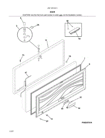 Door parts for Kenmore Freestanding Freezer 253.12512411 (25312512411, 253 12512411) from AppliancePartsPros.com
