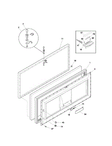 Door parts for Kenmore Freezer 253.12551100 (25312551100, 253 12551100) from AppliancePartsPros.com