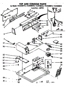 Top And Console Parts parts for Kenmore Dryer 110.76409610 (11076409610, 110 76409610) from AppliancePartsPros.com