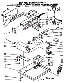 Top And Console Parts parts for Kenmore Dryer 110.76409830 (11076409830, 110 76409830) from AppliancePartsPros.com