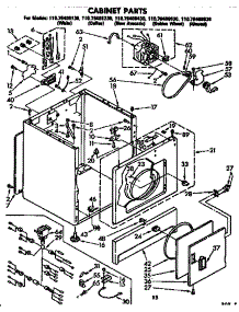 Cabinet Parts parts for Kenmore Dryer 110.76409830 (11076409830, 110 76409830) from AppliancePartsPros.com