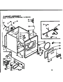 Cabinet Assembly parts for Kenmore Dryer 110.76425100 (11076425100, 110 76425100) from AppliancePartsPros.com