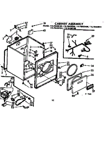 Cabinet Asm parts for Kenmore Dryer 110.7643010A (1107643010A, 110 7643010A) from AppliancePartsPros.com