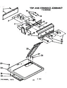 Top And Console Assembly parts for Kenmore Dryer 110.76430300 (11076430300, 110 76430300) from AppliancePartsPros.com