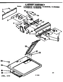 Top And Console Assembly parts for Kenmore Dryer 110.76430620 (11076430620, 110 76430620) from AppliancePartsPros.com