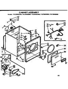 Cabinet Assembly parts for Kenmore Dryer 110.76432200 (11076432200, 110 76432200) from AppliancePartsPros.com