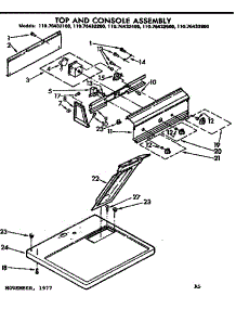 Top And Console Assembly parts for Kenmore Dryer 110.76432400 (11076432400, 110 76432400) from AppliancePartsPros.com