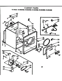 Cabinet Parts parts for Kenmore Dryer 110.76433100 (11076433100, 110 76433100) from AppliancePartsPros.com