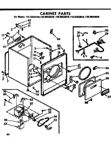 Cabinet Parts parts for Kenmore Dryer 110.76433110 (11076433110, 110 76433110) from AppliancePartsPros.com
