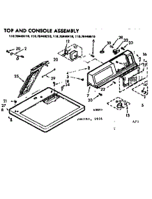 Top & Console Assembly parts for Kenmore Dryer 110.76440110 (11076440110, 110 76440110) from AppliancePartsPros.com