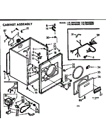 Cabinet Assembly parts for Kenmore Dryer 110.76440400 (11076440400, 110 76440400) from AppliancePartsPros.com
