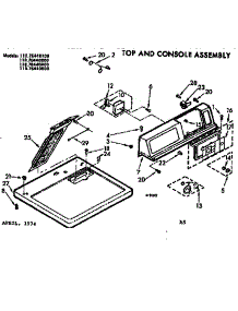 Top & Console Assembly parts for Kenmore Dryer 110.76440600 (11076440600, 110 76440600) from AppliancePartsPros.com