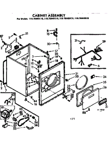 Cabinet Assembly parts for Kenmore Dryer 110.76440610 (11076440610, 110 76440610) from AppliancePartsPros.com