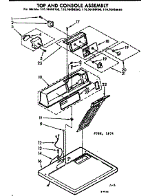 Top And Console Asm parts for Kenmore Dryer 110.76450100 (11076450100, 110 76450100) from AppliancePartsPros.com