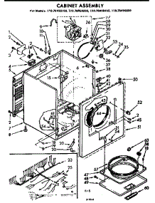 Cabinet Asm parts for Kenmore Dryer 110.76450100 (11076450100, 110 76450100) from AppliancePartsPros.com