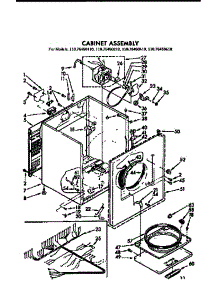 Cabinet Asm parts for Kenmore Dryer 110.76450210 (11076450210, 110 76450210) from AppliancePartsPros.com
