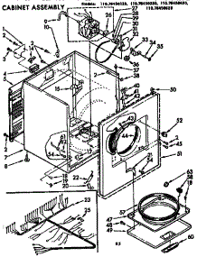 Cabinet Assm parts for Kenmore Dryer 110.76450420 (11076450420, 110 76450420) from AppliancePartsPros.com