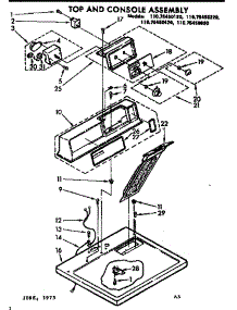 Top & Console Assm parts for Kenmore Dryer 110.76450620 (11076450620, 110 76450620) from AppliancePartsPros.com