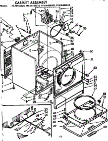 Cabinet Assembly parts for Kenmore Dryer 110.76455220 (11076455220, 110 76455220) from AppliancePartsPros.com