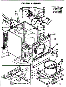 Cabinet Assembly parts for Kenmore Dryer 110.76455600 (11076455600, 110 76455600) from AppliancePartsPros.com