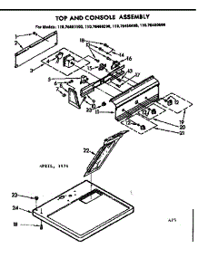 Top And Console Asm parts for Kenmore Dryer 110.76460400 (11076460400, 110 76460400) from AppliancePartsPros.com