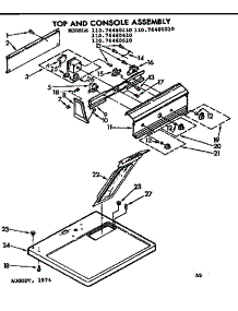Top And Console Asm parts for Kenmore Dryer 110.76460410 (11076460410, 110 76460410) from AppliancePartsPros.com