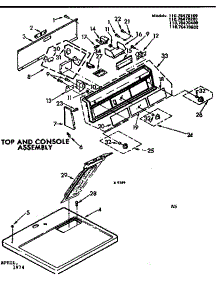 Top And Console Assembly parts for Kenmore Dryer 110.76470100 (11076470100, 110 76470100) from AppliancePartsPros.com