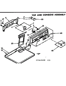 Top And Console Assembly parts for Kenmore Dryer 110.76476100 (11076476100, 110 76476100) from AppliancePartsPros.com