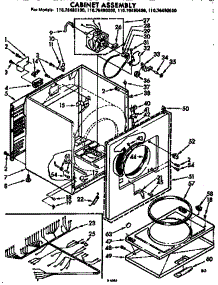 Cabinet Assembly parts for Kenmore Dryer 110.76480100 (11076480100, 110 76480100) from AppliancePartsPros.com