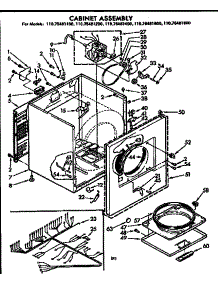 Cabinet Assembly parts for Kenmore Dryer 110.76481200 (11076481200, 110 76481200) from AppliancePartsPros.com