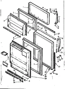 Door parts for Kenmore Refrigerator 106.7627443 (1067627443, 106 7627443) from AppliancePartsPros.com