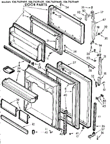 Door Parts parts for Kenmore Refrigerator 106.7629449 (1067629449, 106 7629449) from AppliancePartsPros.com