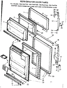 Door Parts parts for Kenmore Refrigerator 106.7647263 (1067647263, 106 7647263) from AppliancePartsPros.com
