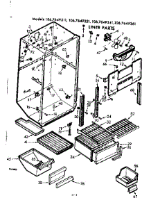 Liner Parts parts for Kenmore Refrigerator 106.7649341 (1067649341, 106 7649341) from AppliancePartsPros.com